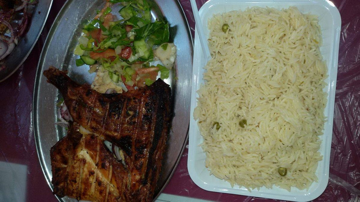 lunch, extra rice with man sized grilled chicken