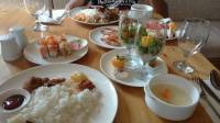 Breakfast, soup, chicken lollipop, sushi, sauce, rice, yummy, delicious food