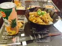 nepal food, rice with beef soup