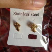 Earrings, stainless steel, stainless steel gold earrings, fashion, business