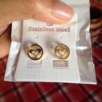 Earrings, stainless steel, stainless steel gold earrings, fashion, business