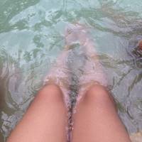Cold spring, swimming, feet, legs