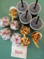 fries, snack, burger, drinks