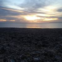 rocks, sunset, beach, province