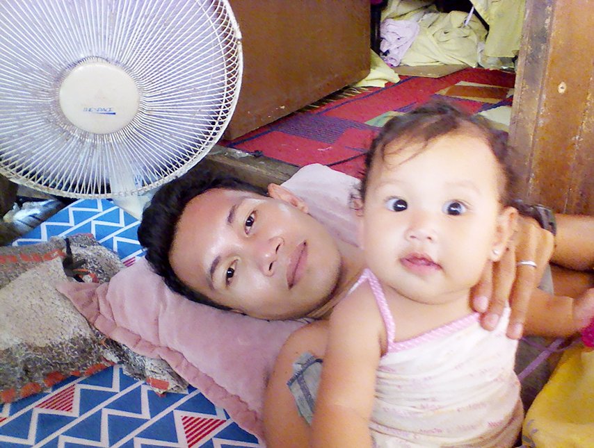 look alike, daddy and baby flor