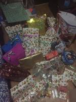 Wrapping of christmas gifts