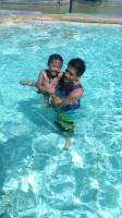 by the pool