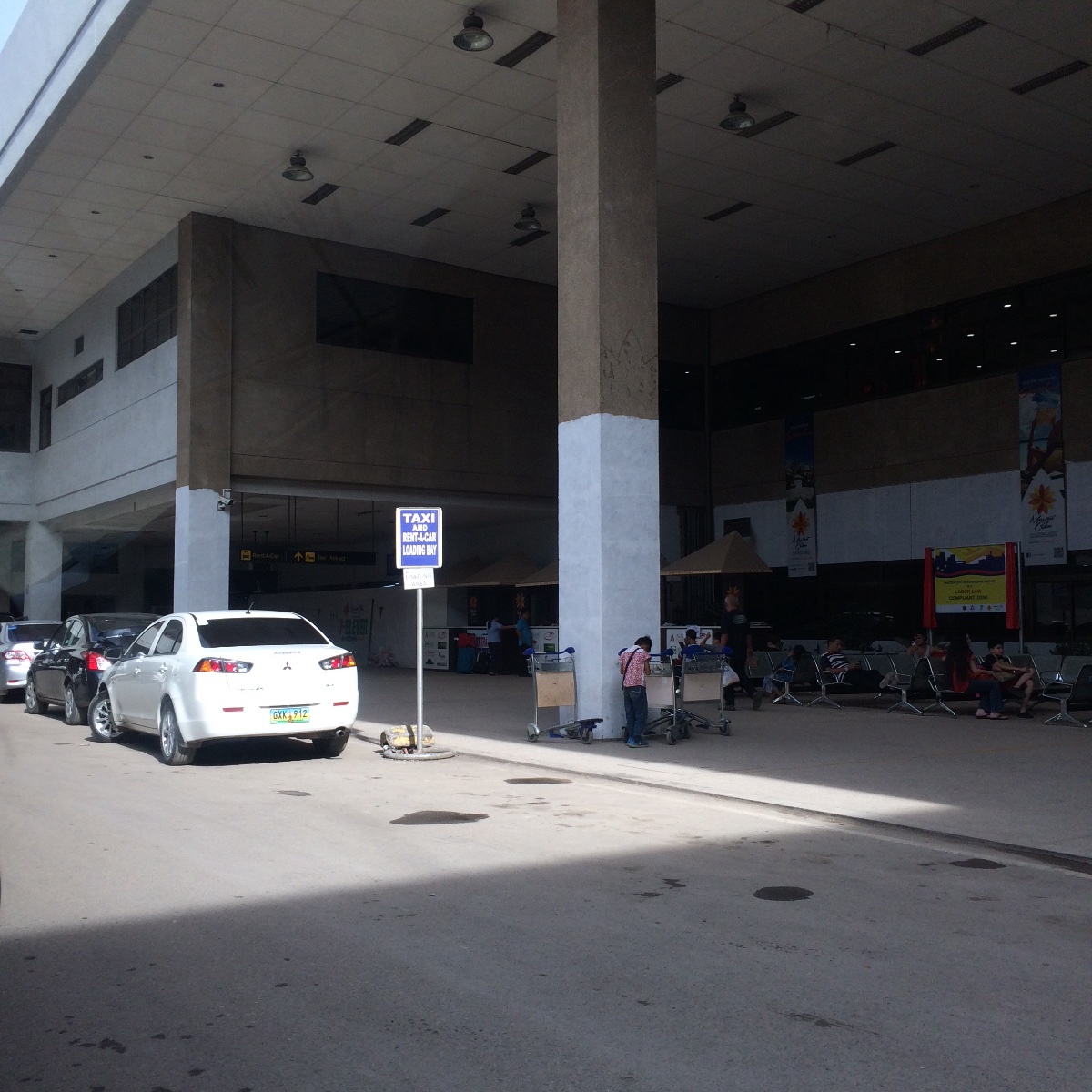 At the airport, waiting area