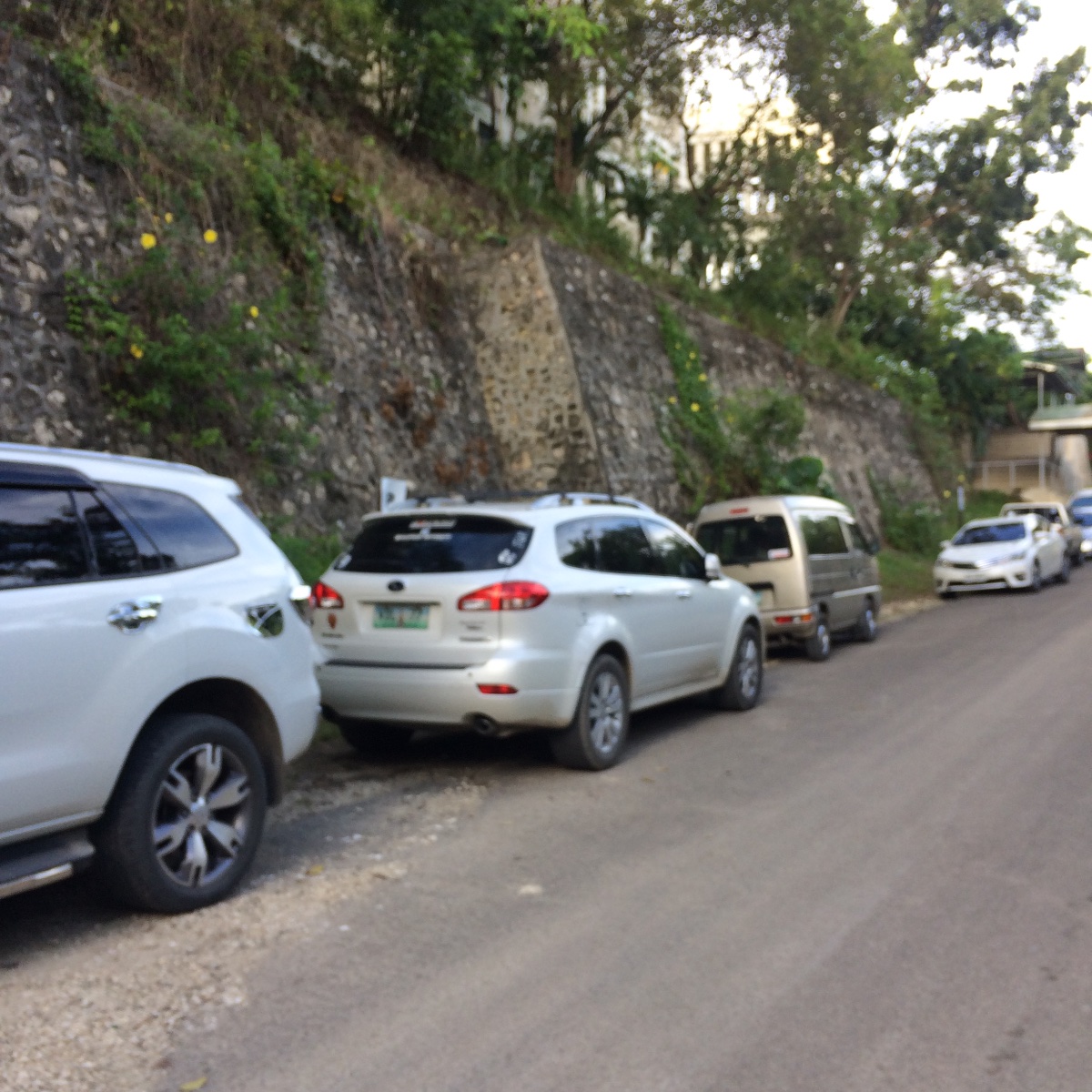 Cars by the side of the road