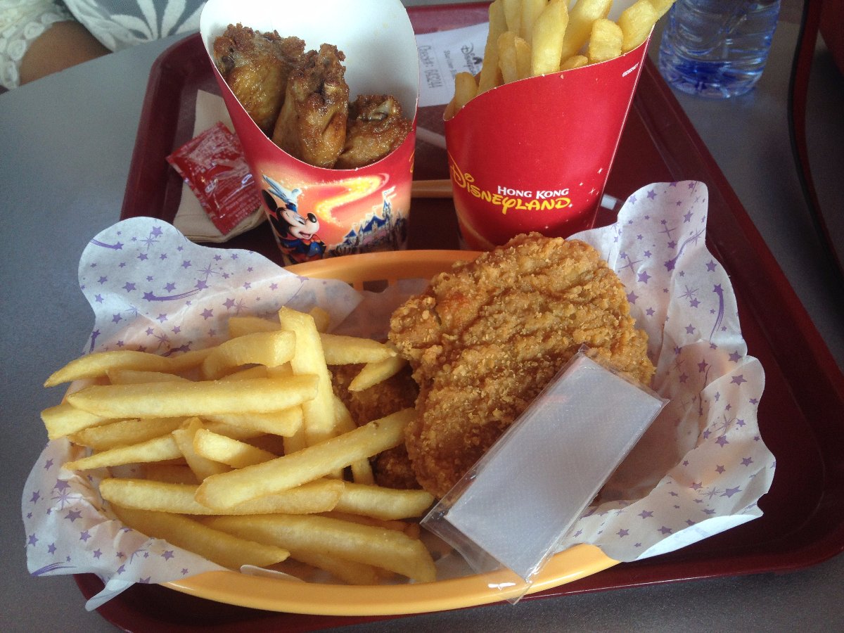 Hong Kong, HK, Disneyland, Travel, Explore, French Fries, Fries, Chicken, Chicken Fillet, Yum