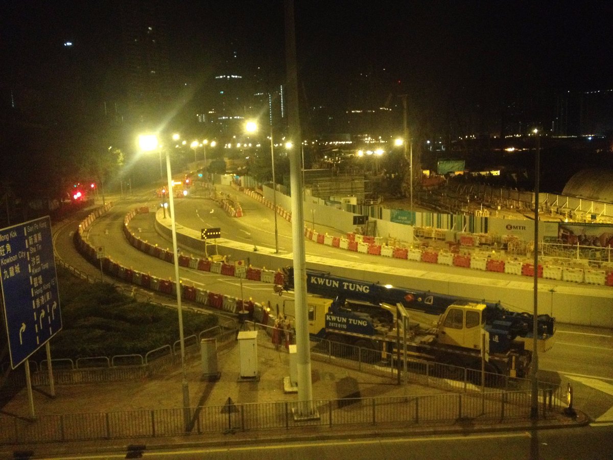 Hong Kong, Travel, Road, Night, Construction