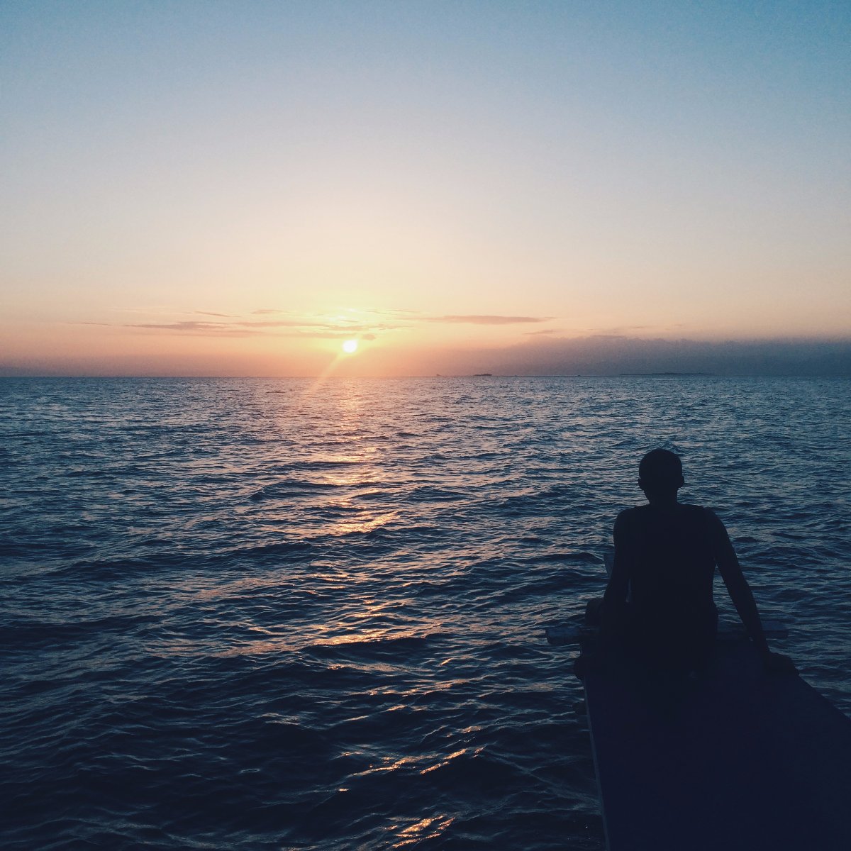 Ocean, Sea, Silhouette, Sunset