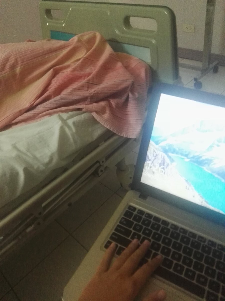 Working while. at the hospital