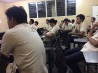 Busy classmates