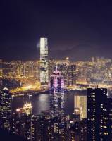 Hongkong victoria peak, hongkong city lights