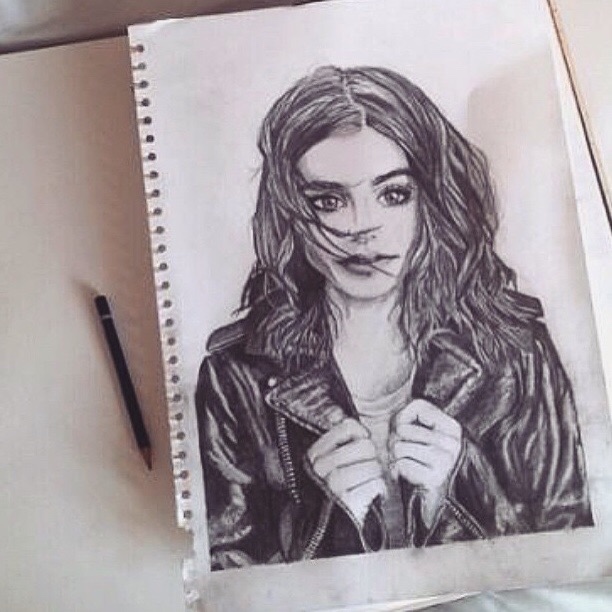 Drawing, lily, Collins, pencil, celebrity