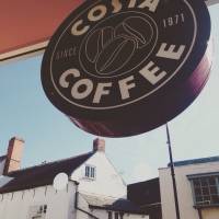 Costa coffee cafe morning