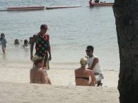flipflops, beach, red, brown