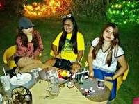 friends, tent, overnight, beach, early, morning