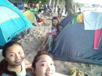 friends, tent, overnight, beach, early, morning