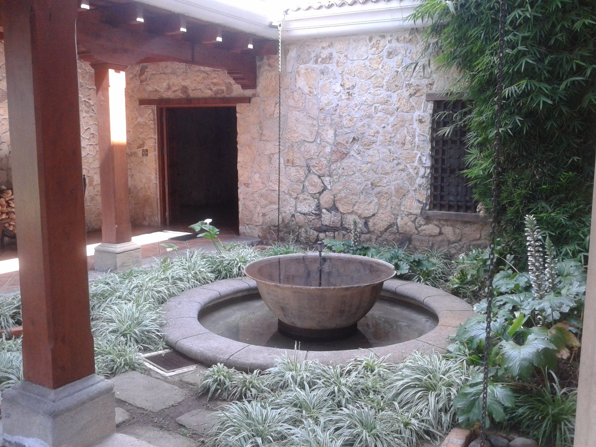 The hotel fountain