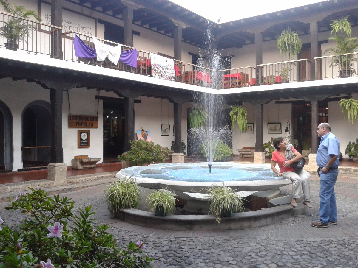 courtyard fountain, guatemala