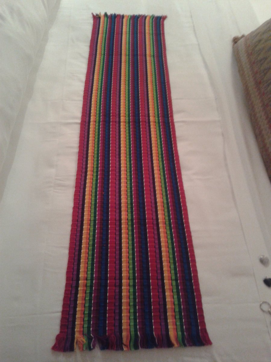 hand made table runner, guatemala