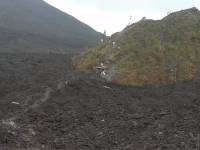 lava field leading to a little shop, pacaya volcano