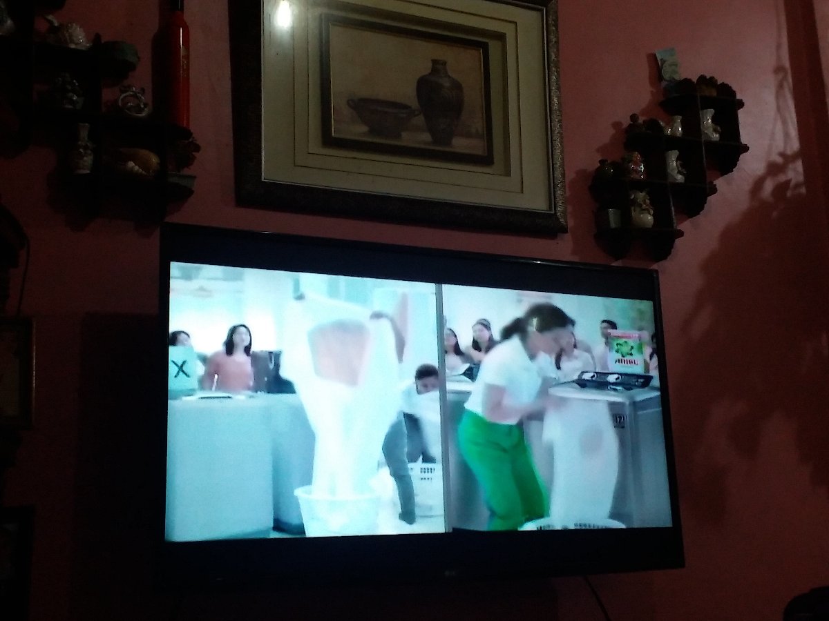 Advertisement on tv, watching ms world philippines , coronation night, channel 7