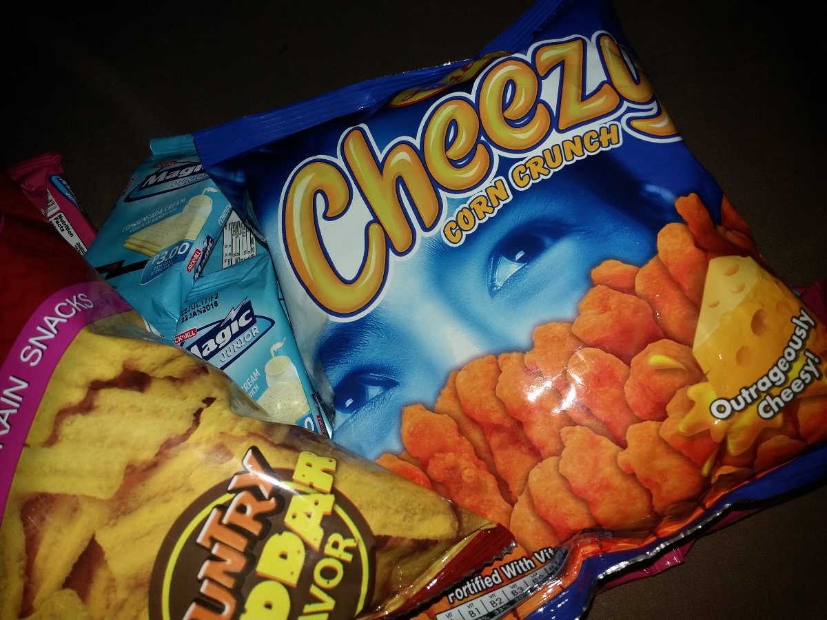 My fave foods Nova, cheezy, choco knots, magic creams, condensada flavor and butter berry flavor